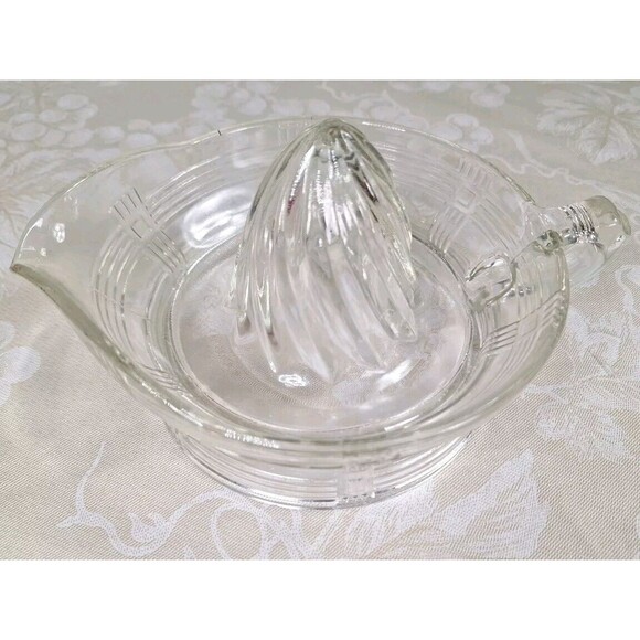 Vintage Hazel Atlas Clear Depression Glass Juice Reamer Citrus Juicer w/ Handle - Picture 9 of 14